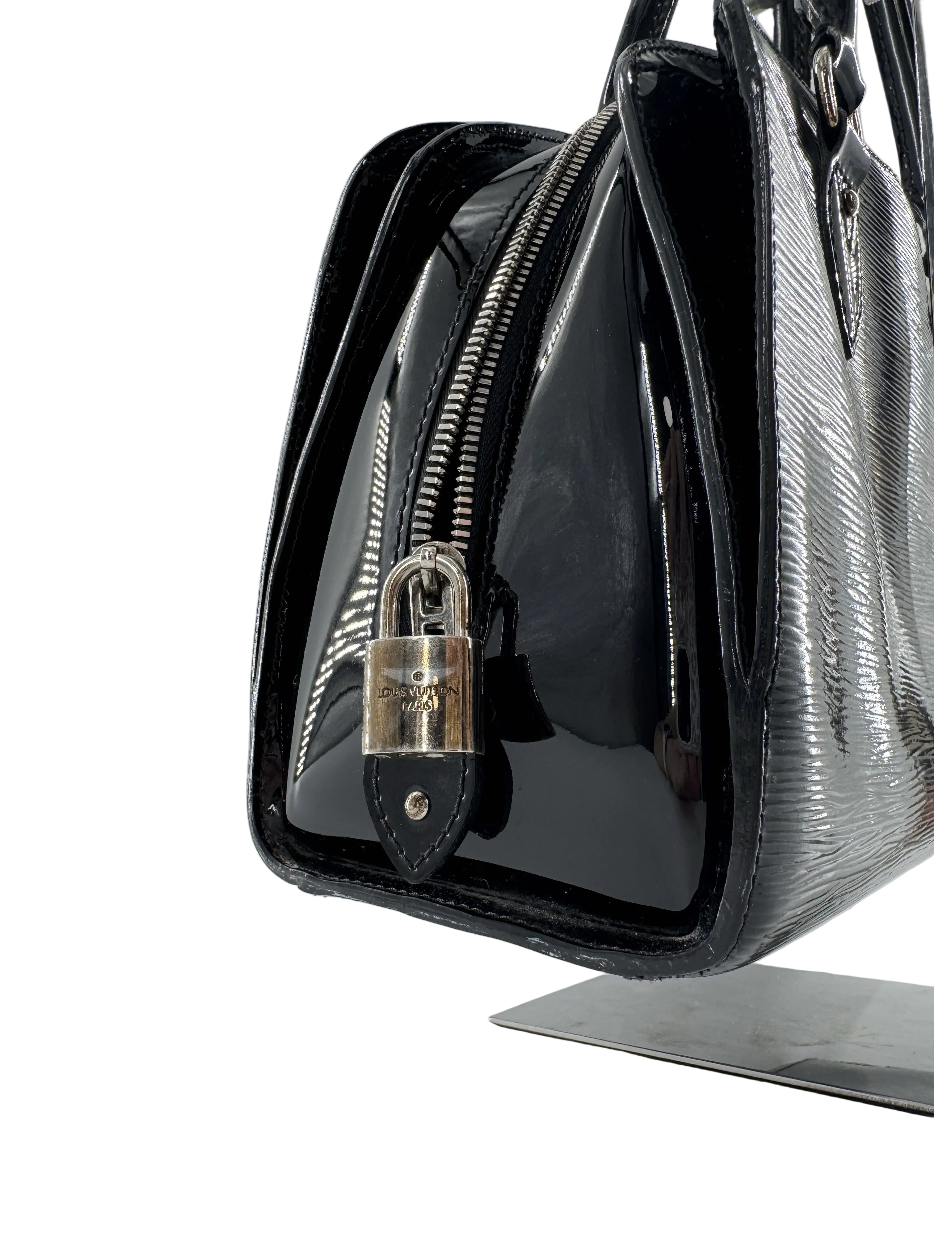 structured patent electric epi leather satchel