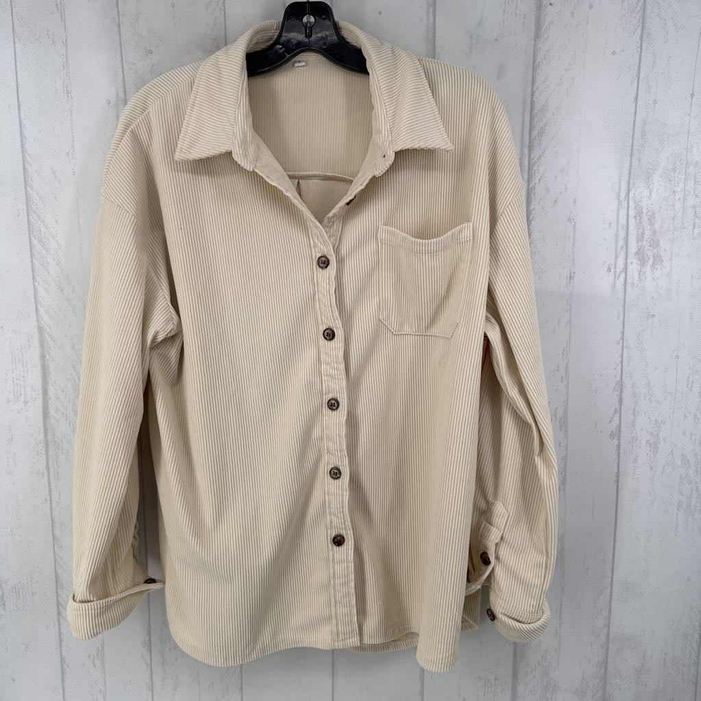 L corduroy button down l/s top