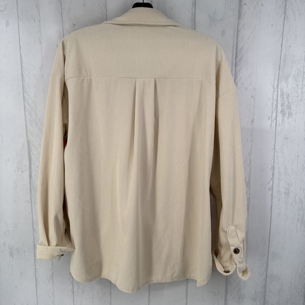 L corduroy button down l/s top