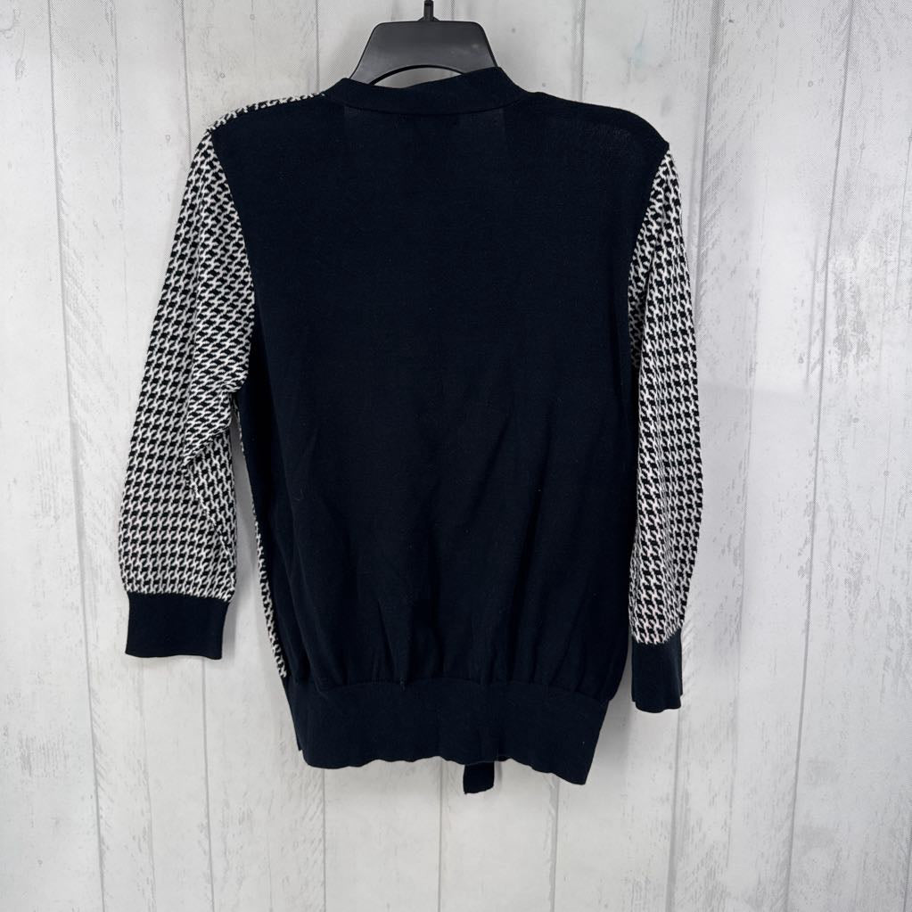 XL houndstooth print cardi