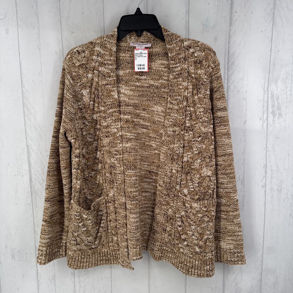 Lp cable knit open front cardi