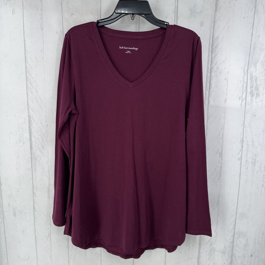 R45 L v-neck l/s tee