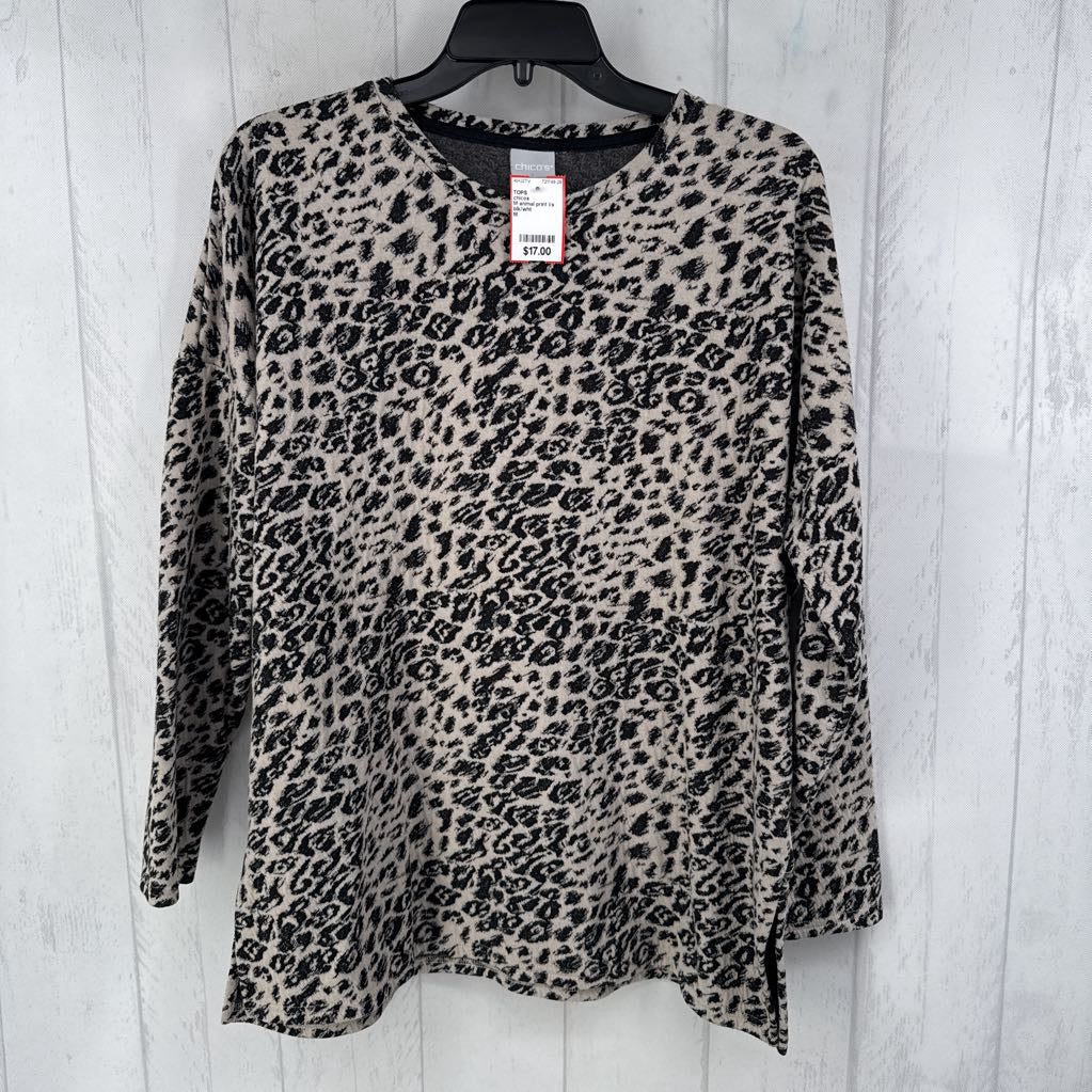 M animal print l/s top