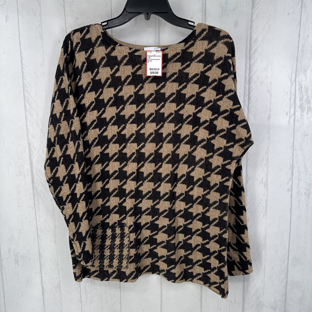 M checkered print dolman slv sweater