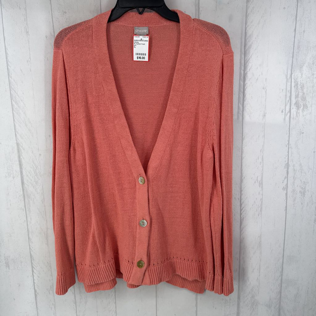 XL button front cardi