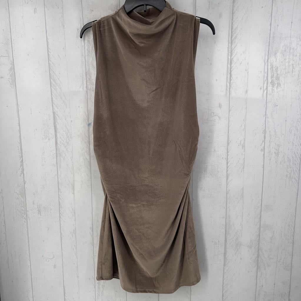 L velour slvls ruched sides dress