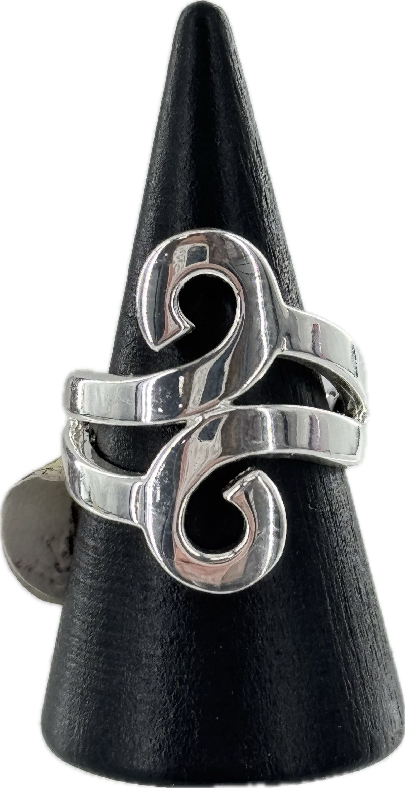 Sz 7 silver swirl ring