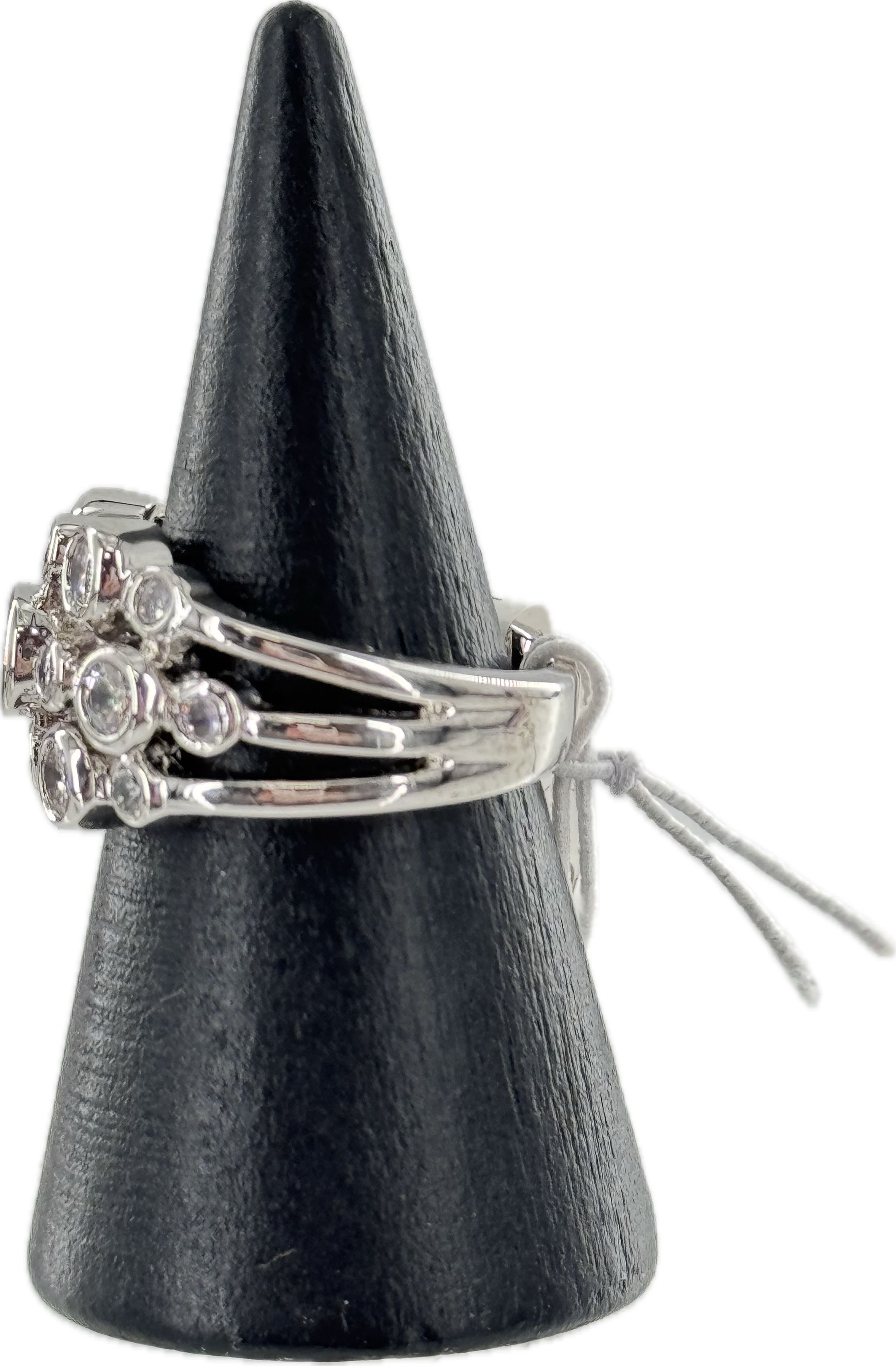 Sz 6 925 CZ multi stone bubble ring