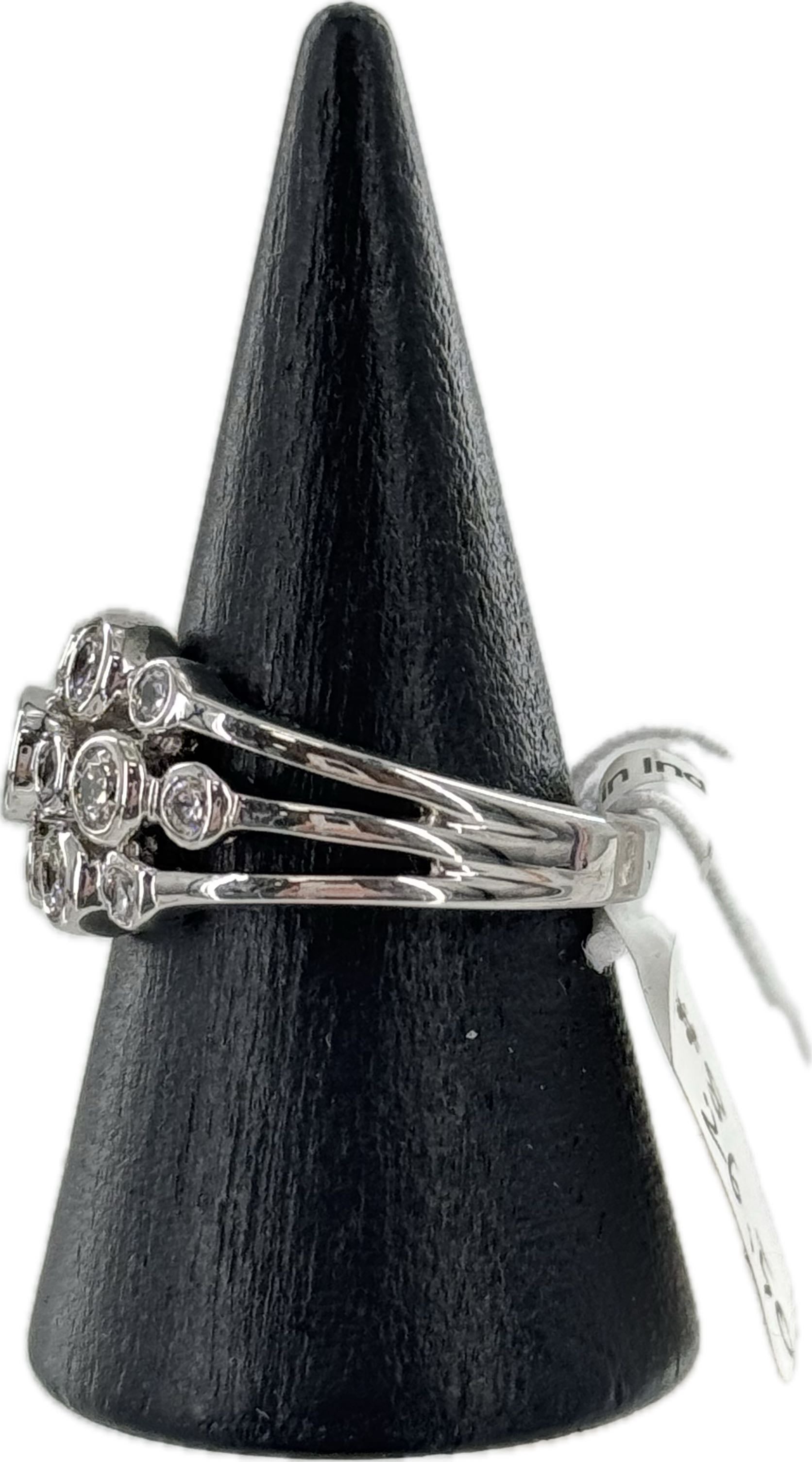 Sz 8 925 CZ multi stone bubble ring