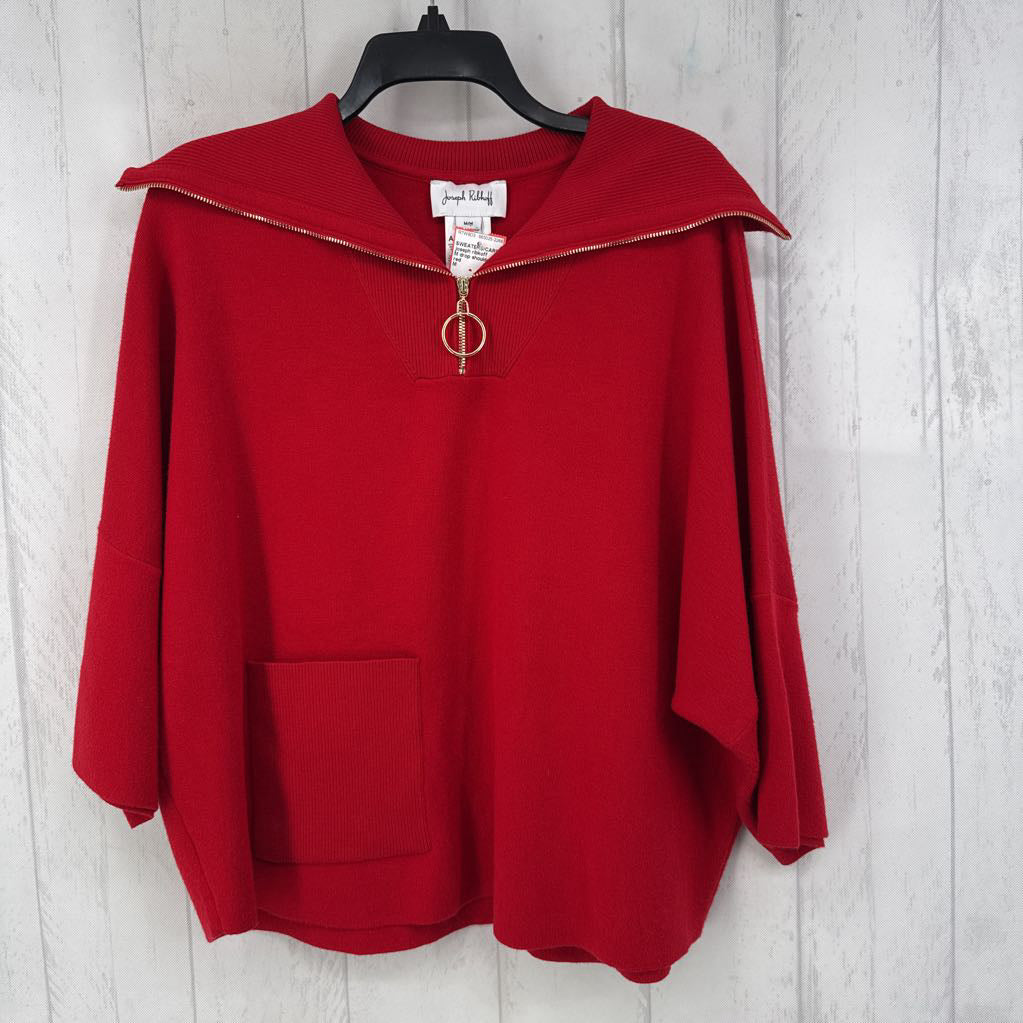 M drop shoulder quarter zip sweater