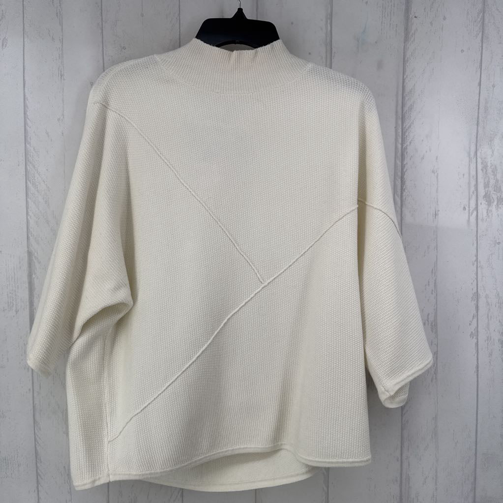 M waffle knit mock neck dolman slv sweater