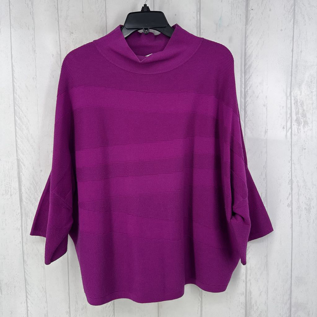 M textured mock neck dolman slv sweater