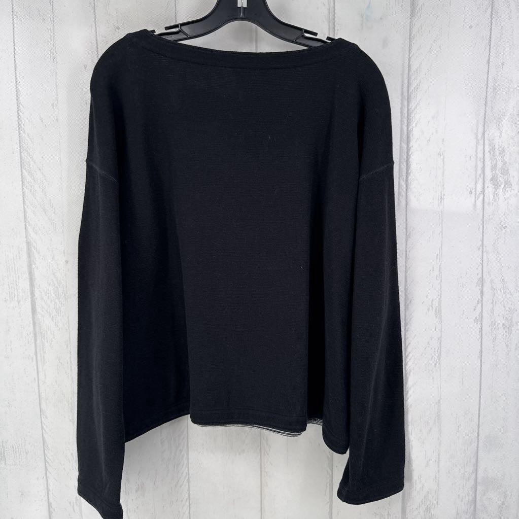 M bateau neck knit l/s top