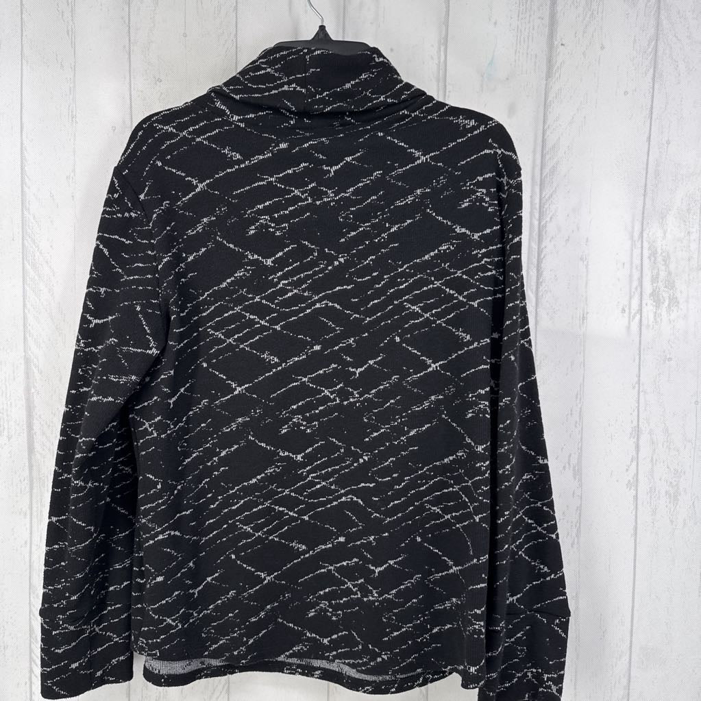 12 printed cowl neck l/s top