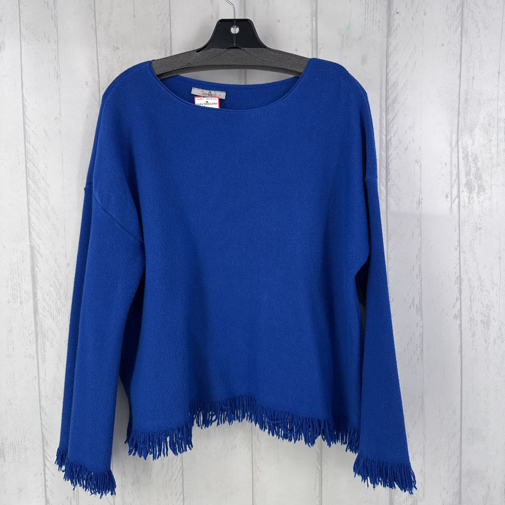 L fringe hem sweater