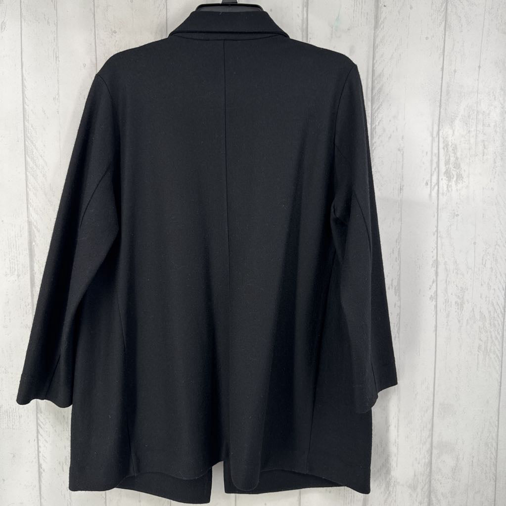 M wool open front blazer