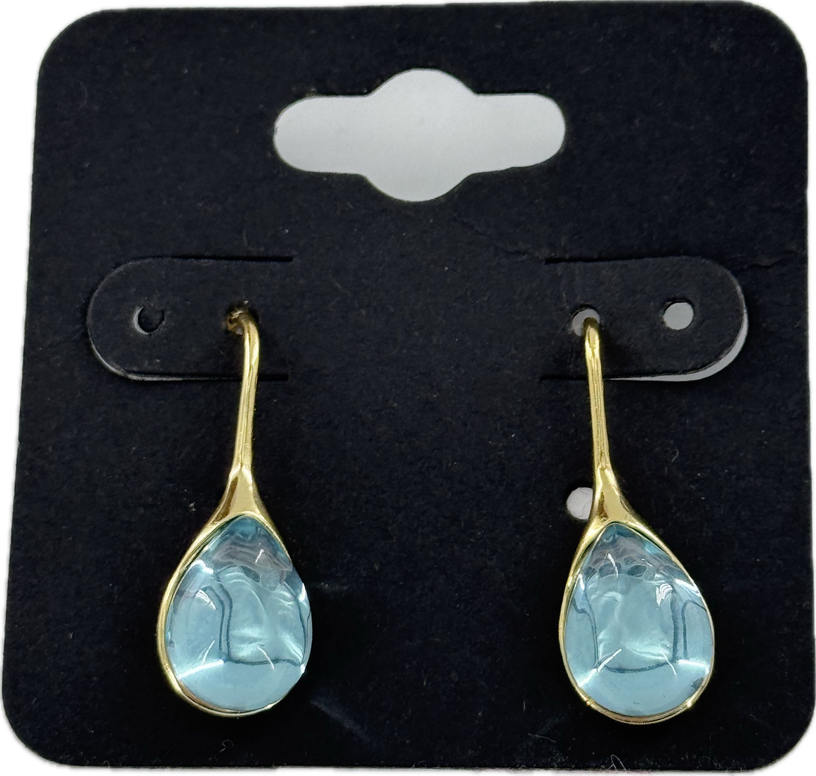 925 aqua stone drop earrings
