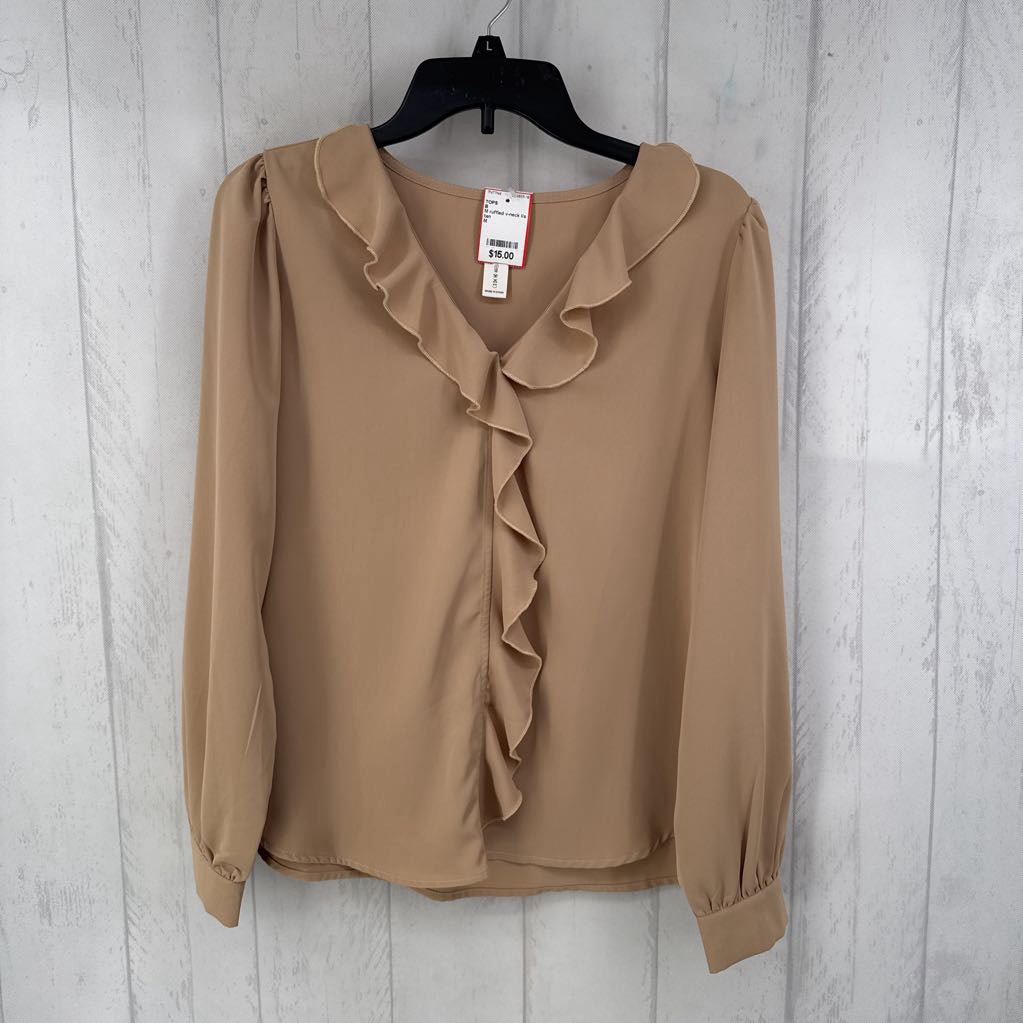M ruffled v-neck l/s top