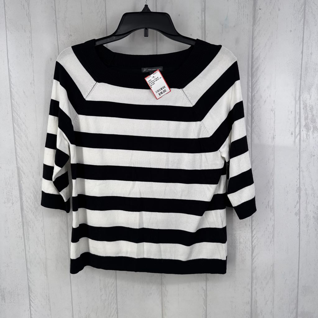 S striped elbow slv top