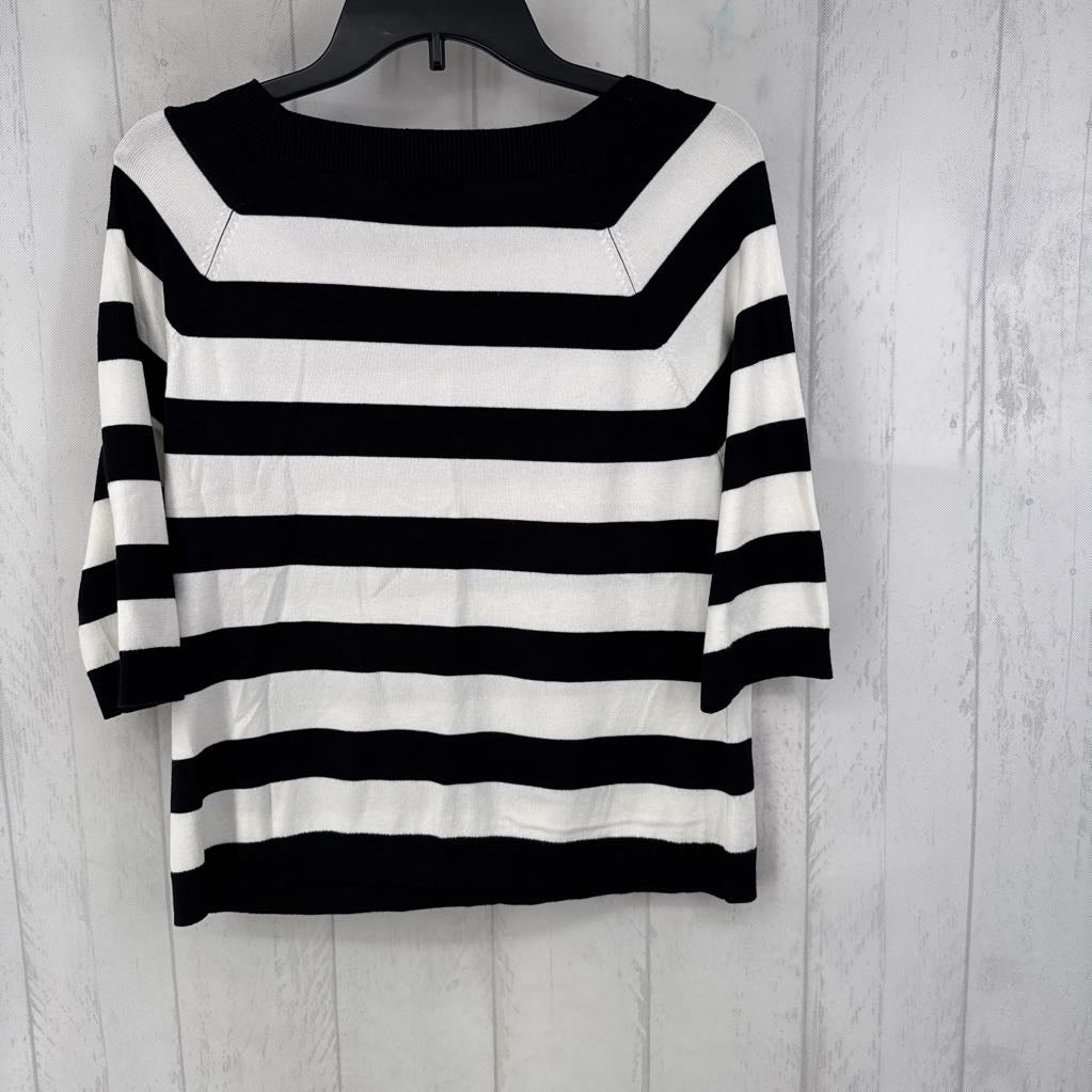 S striped elbow slv top