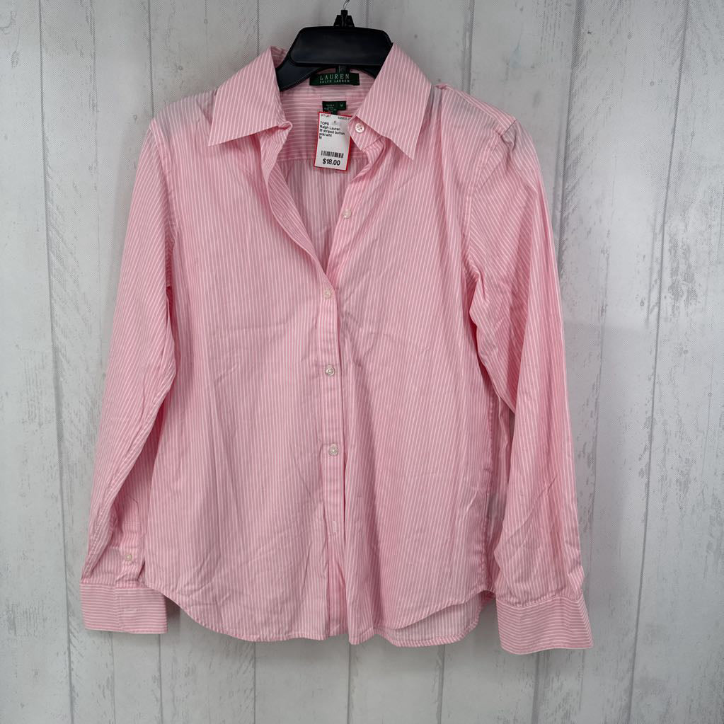 M striped button down l/s top