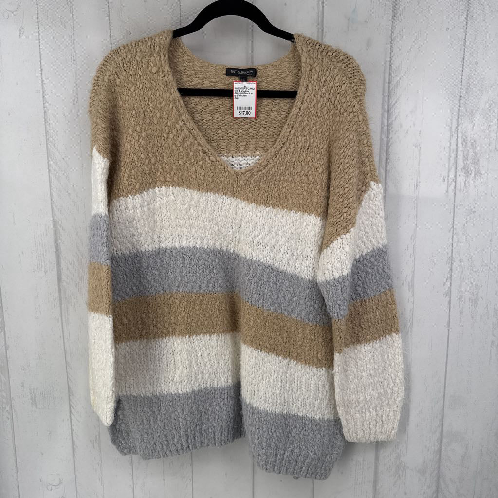 XLp colorblock v-neck sweater