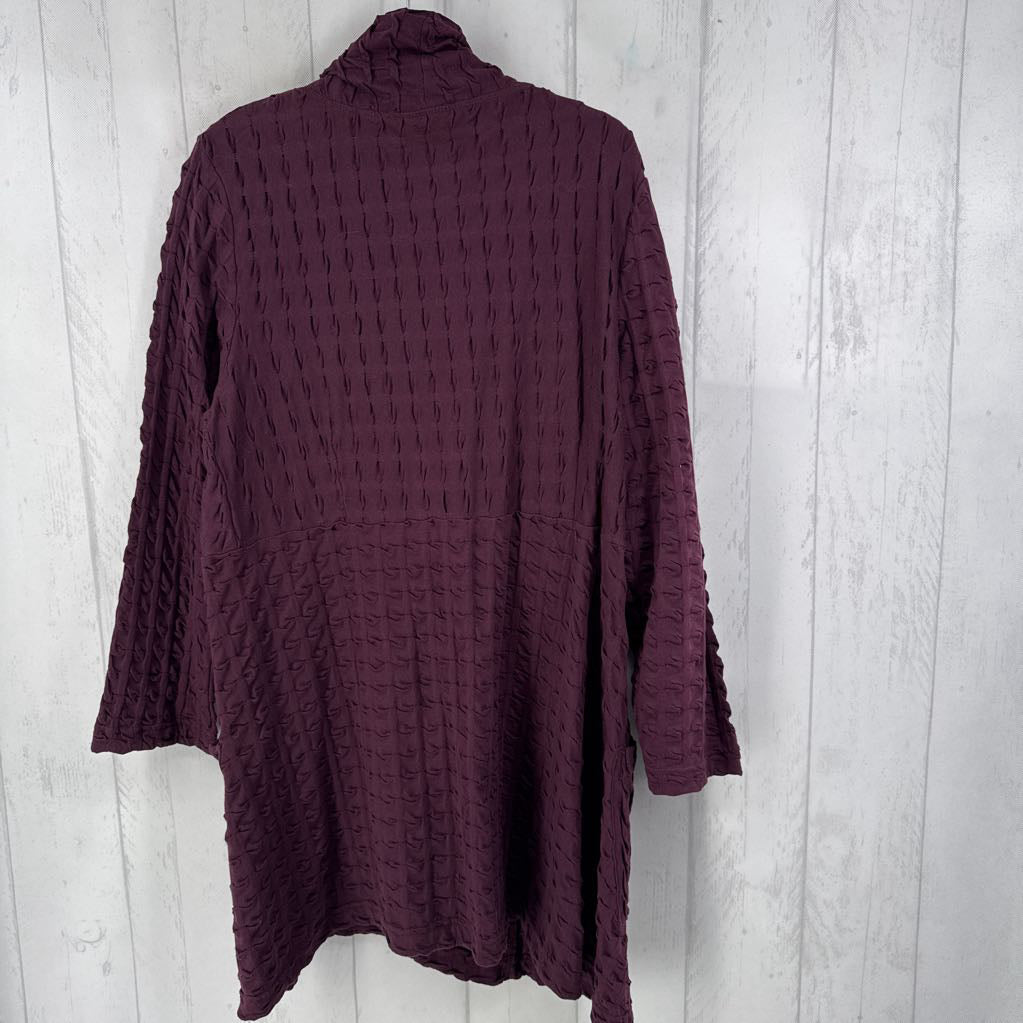 XL textured open front cardi