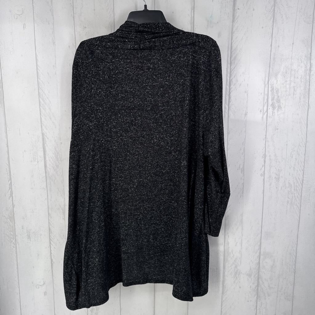 1X marled open front cardi