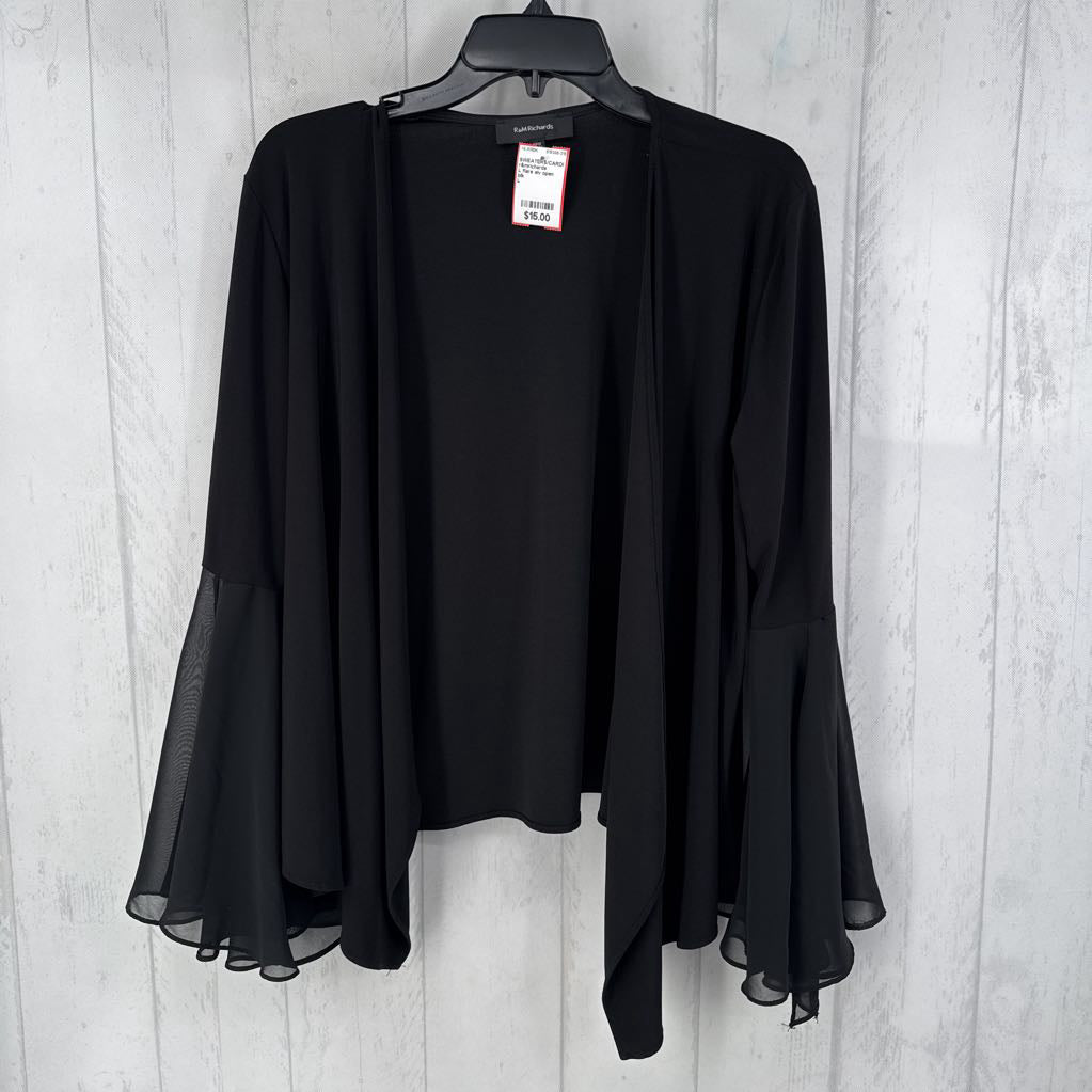 L flare slv open front cardi
