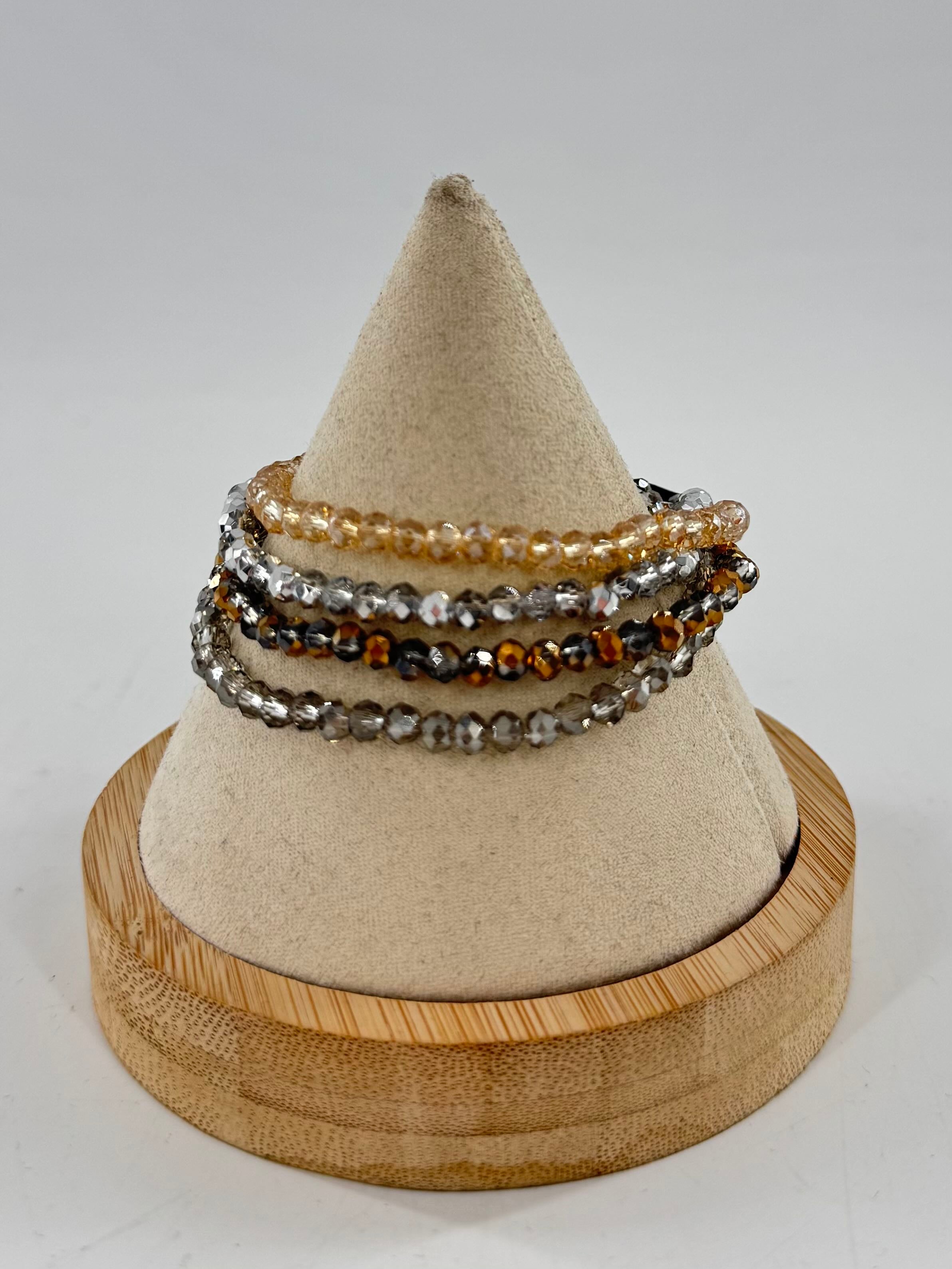 gemstone stretch bracelet stack