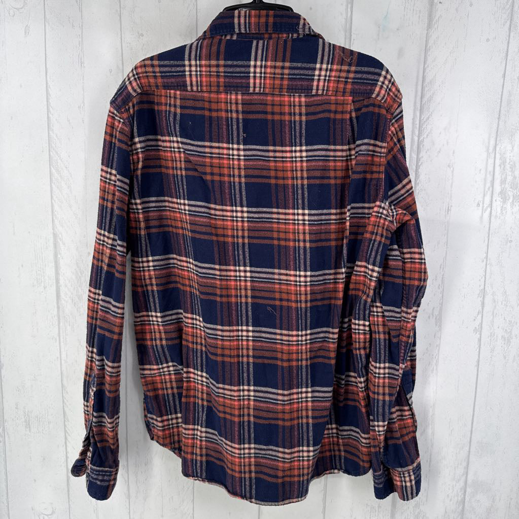 L plaid button down l/s top
