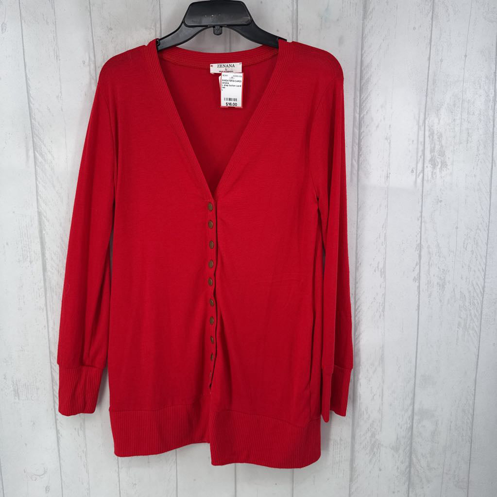 L snap button cardi