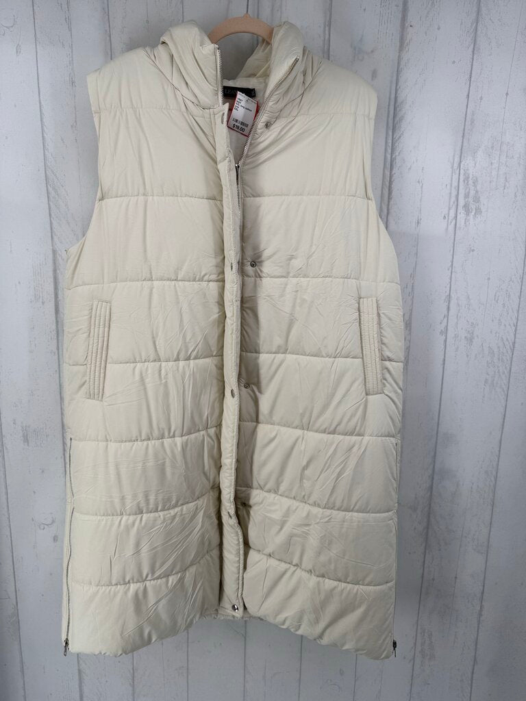 XXL long quilted puffer vest