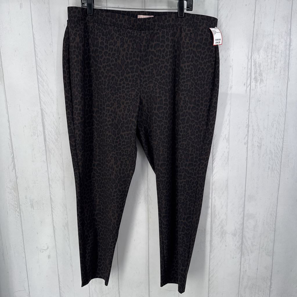 3X animal print knit pants