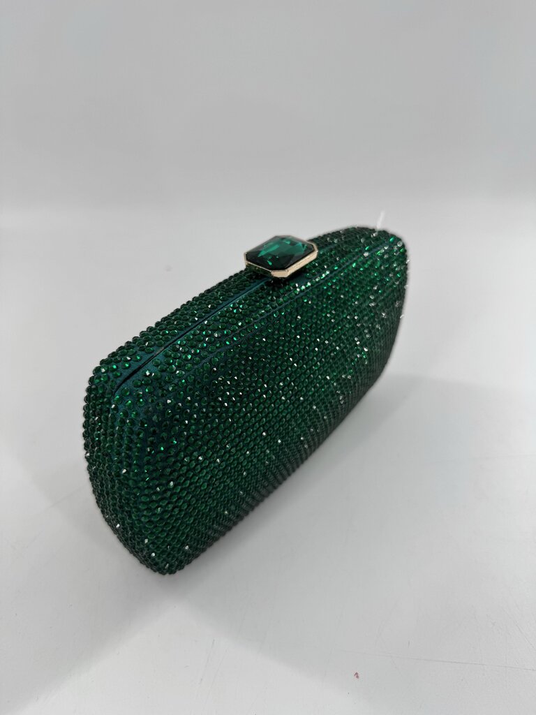 rhinestone clutch w/ detachable gold shoulder chain