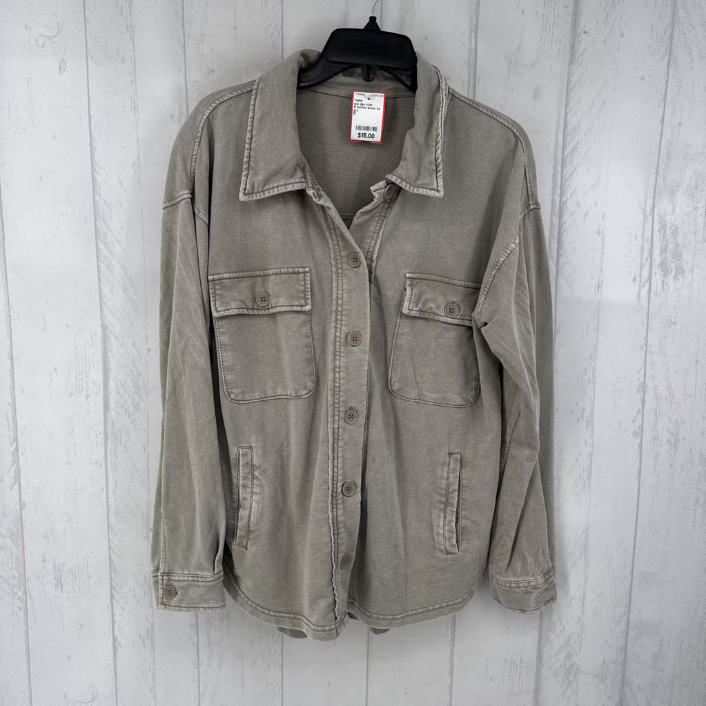 M button down l/s top