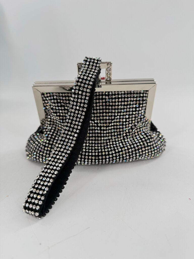 rhinestone wrist strap evening bag