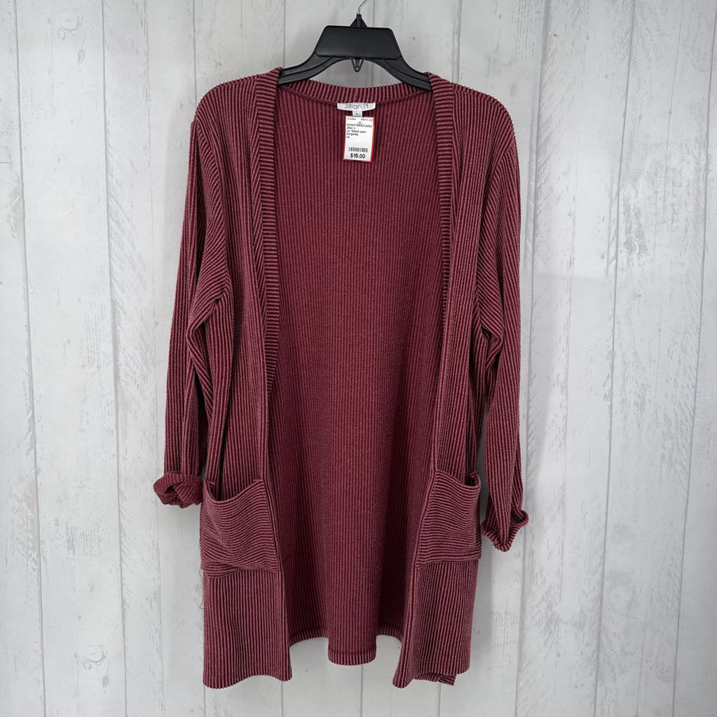 Lp ribbed open front cardi