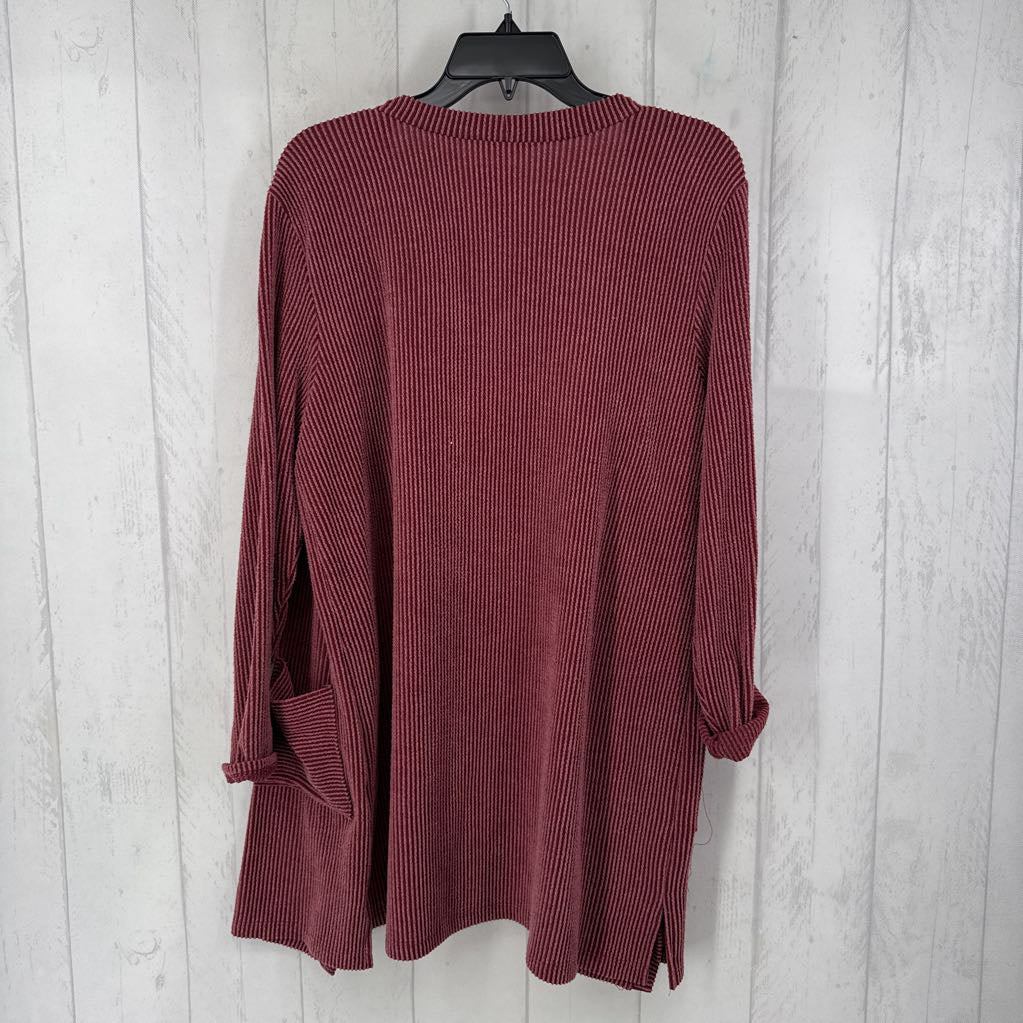 Lp ribbed open front cardi