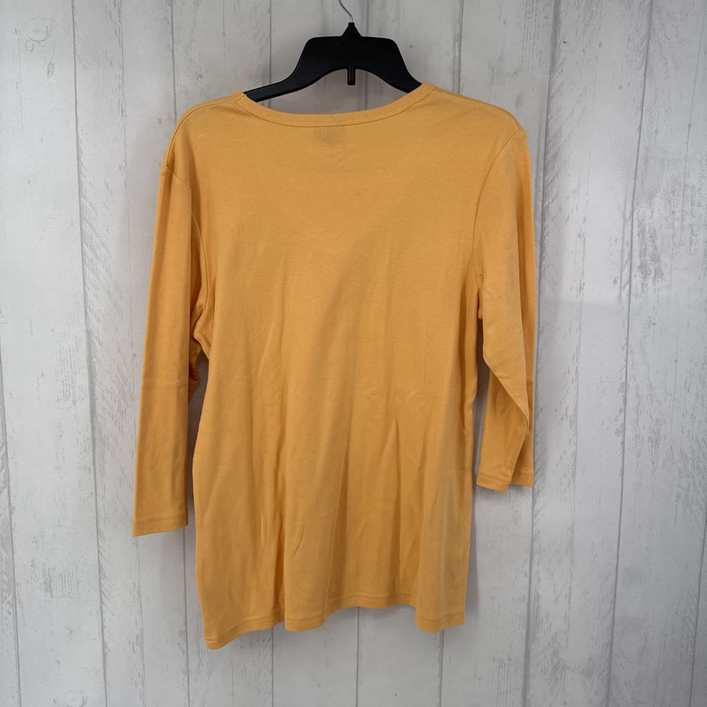 L embelished 3/4 slv top