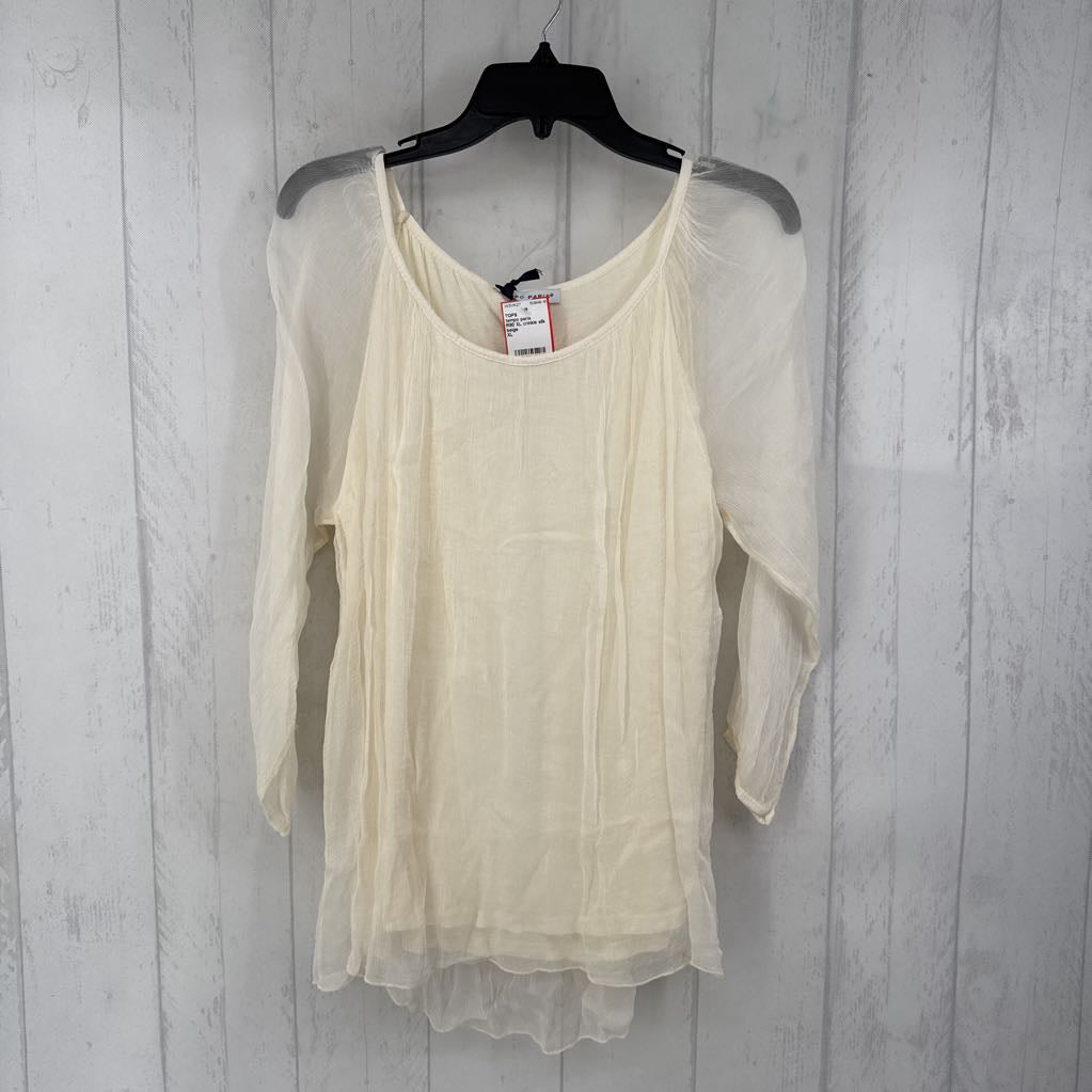 R80 XL crinkle silk 3/4 slv top