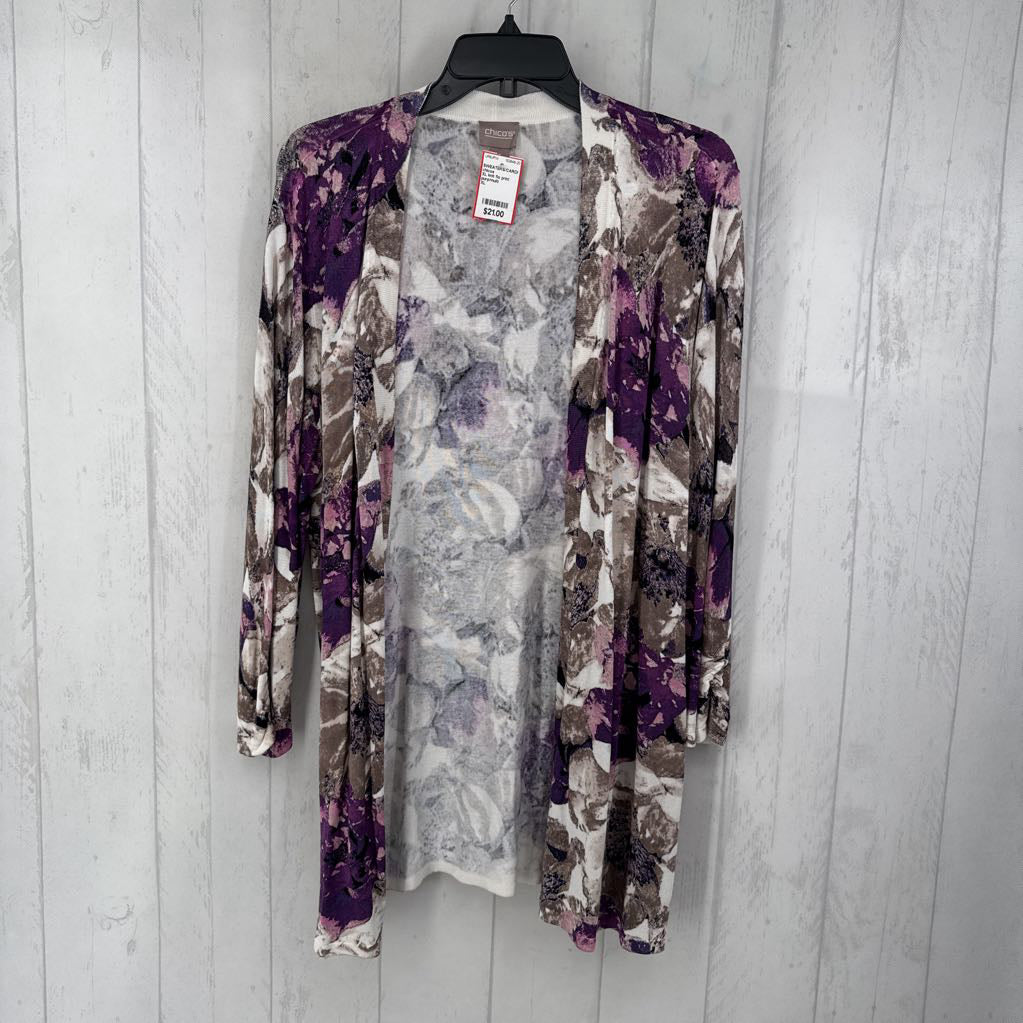 XL knit flo print cardi