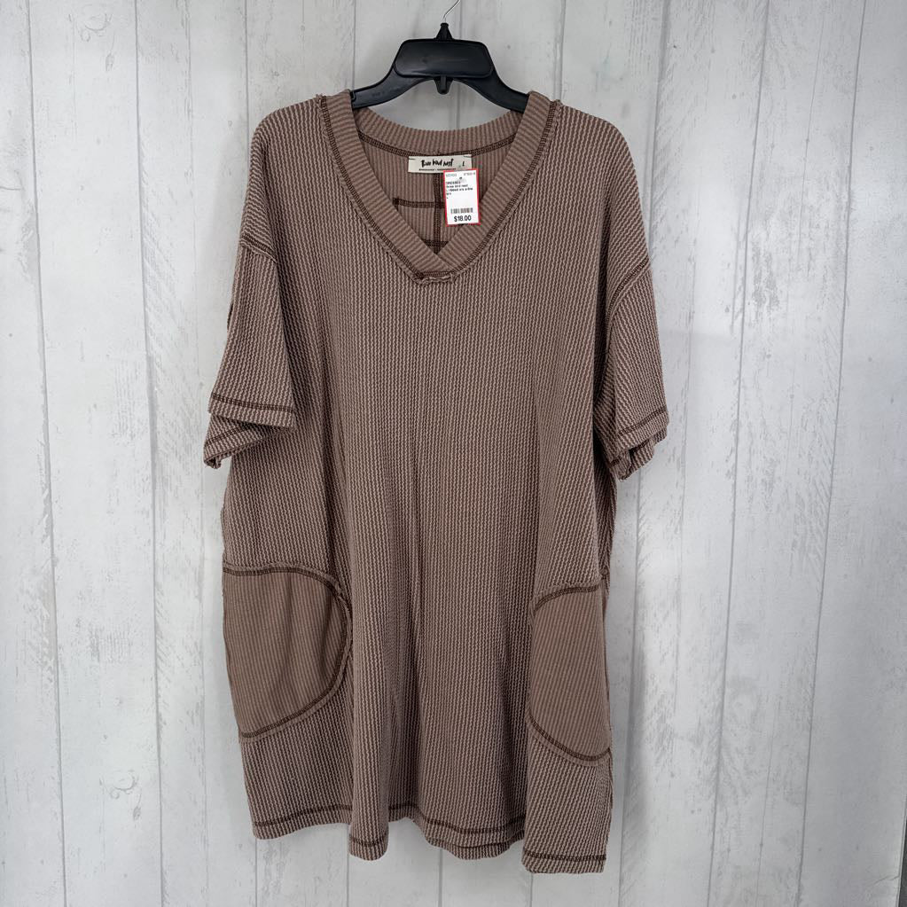 L ribbed s/s a-line dress