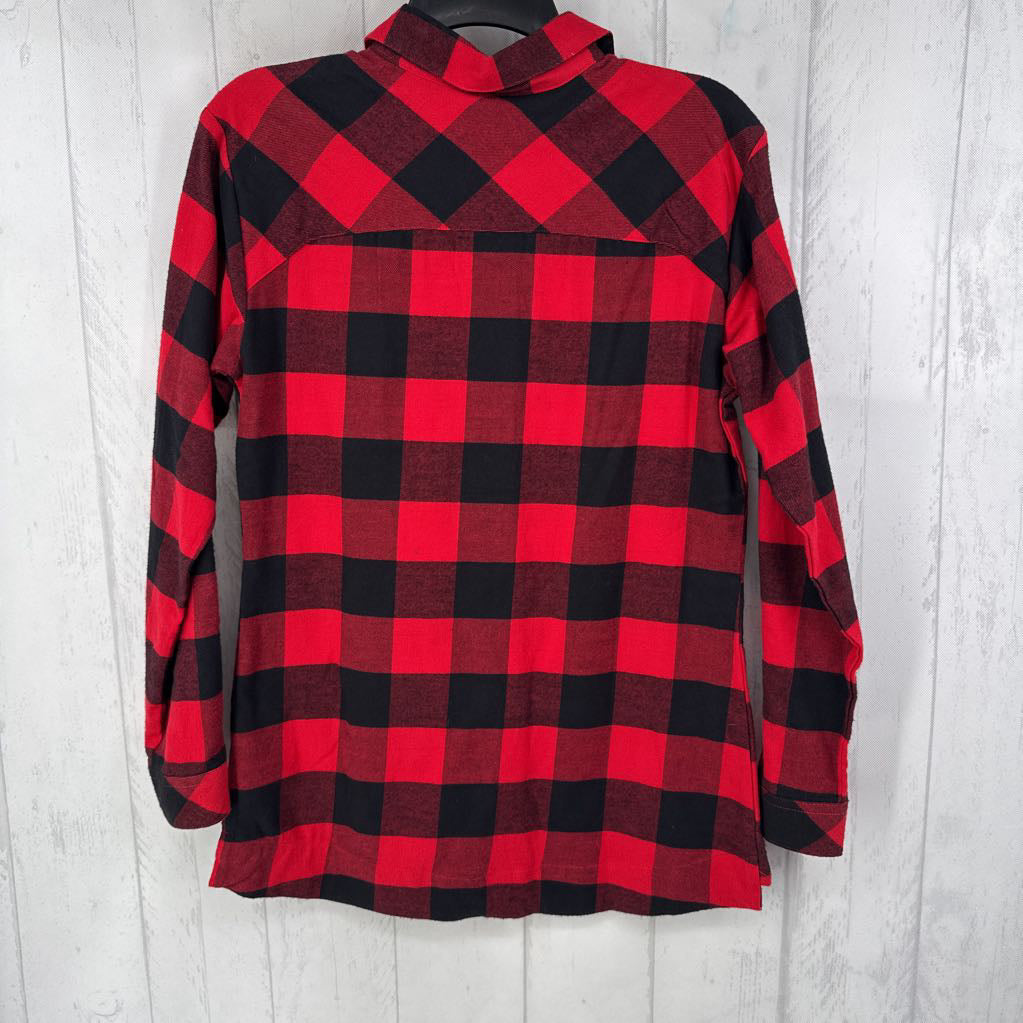 R90 XS plaid button down l/s top