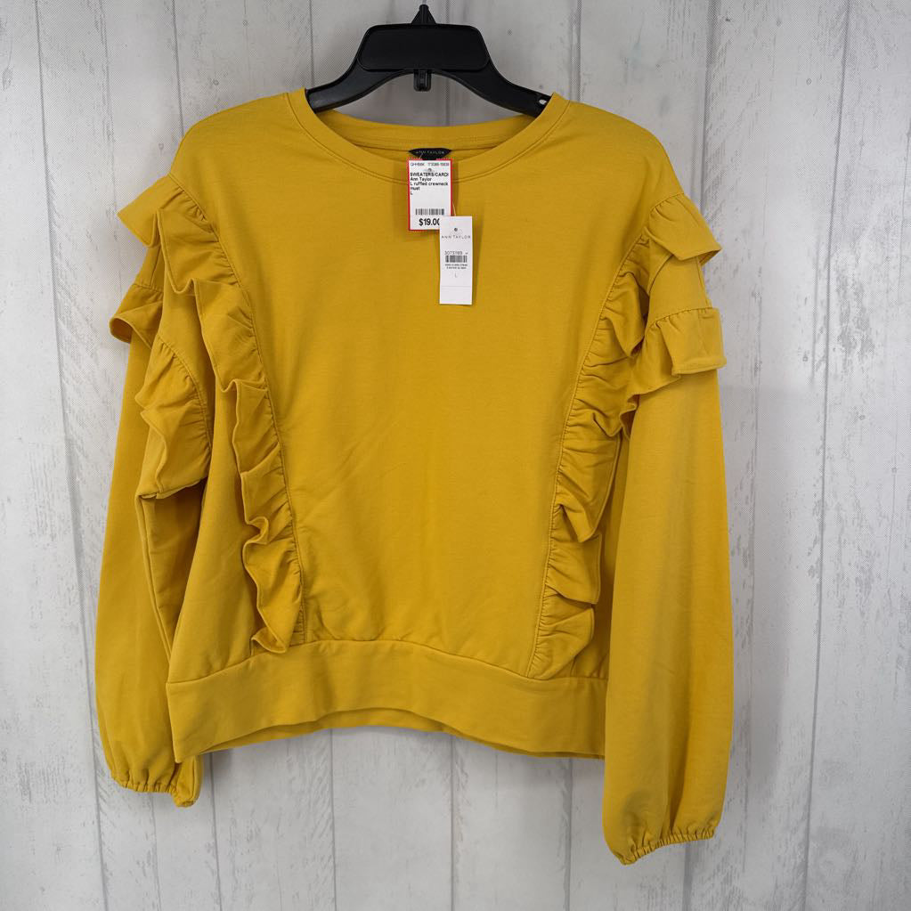 L ruffled crewneck sweatshirt