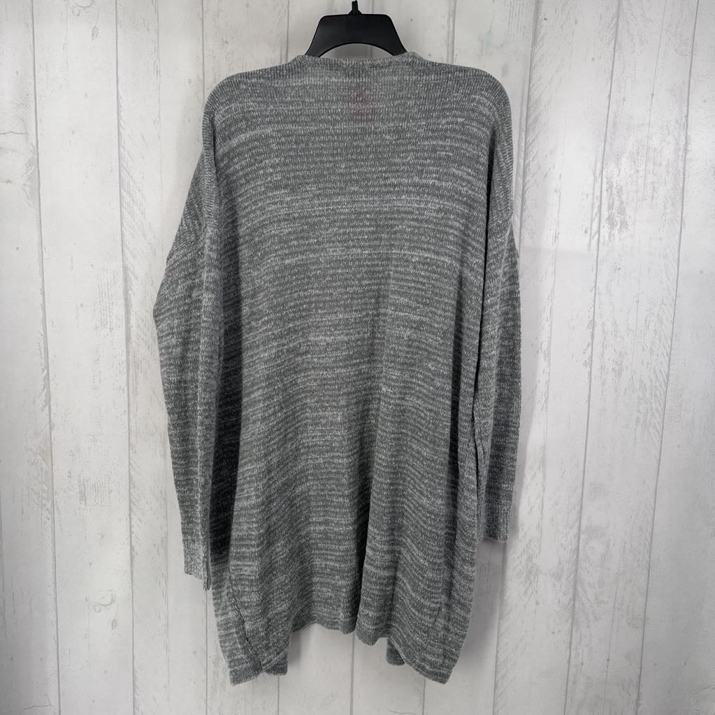 R60 L marled open front cardi