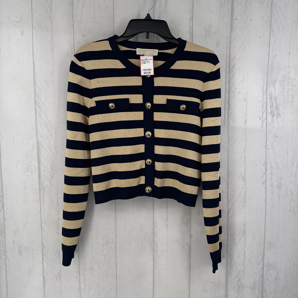 L striped cardi