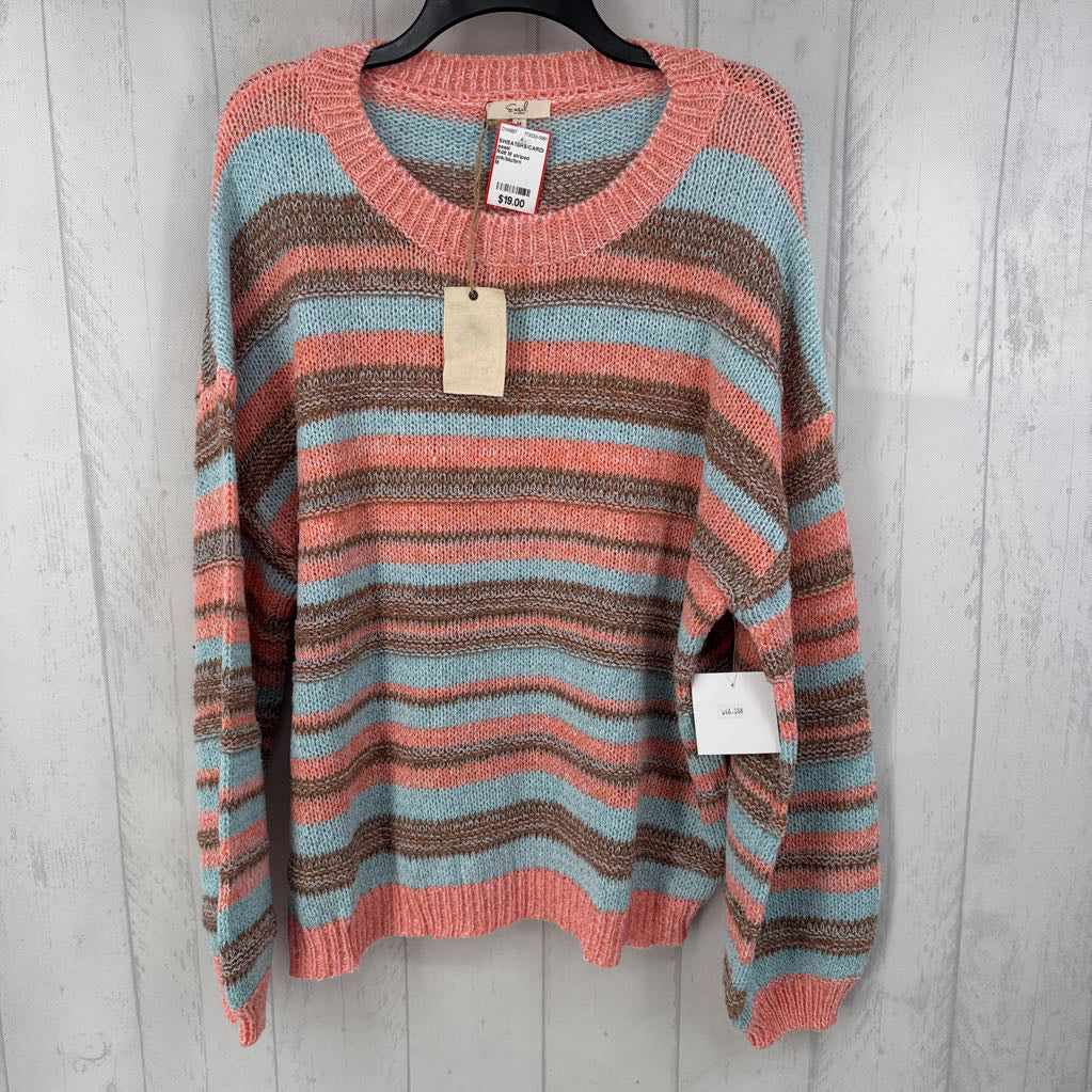 R48 M striped crewneck sweater
