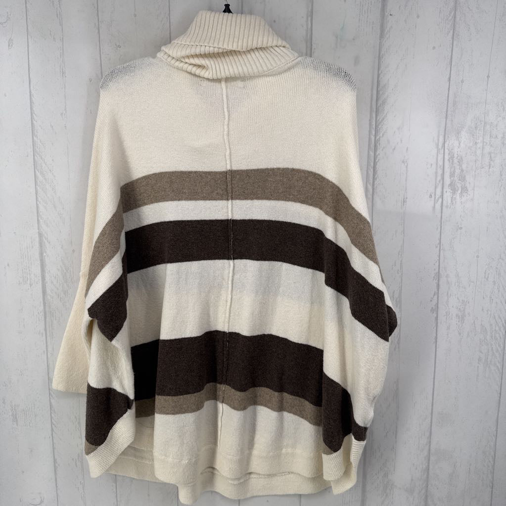 R69 XL striped cowl neck sweater