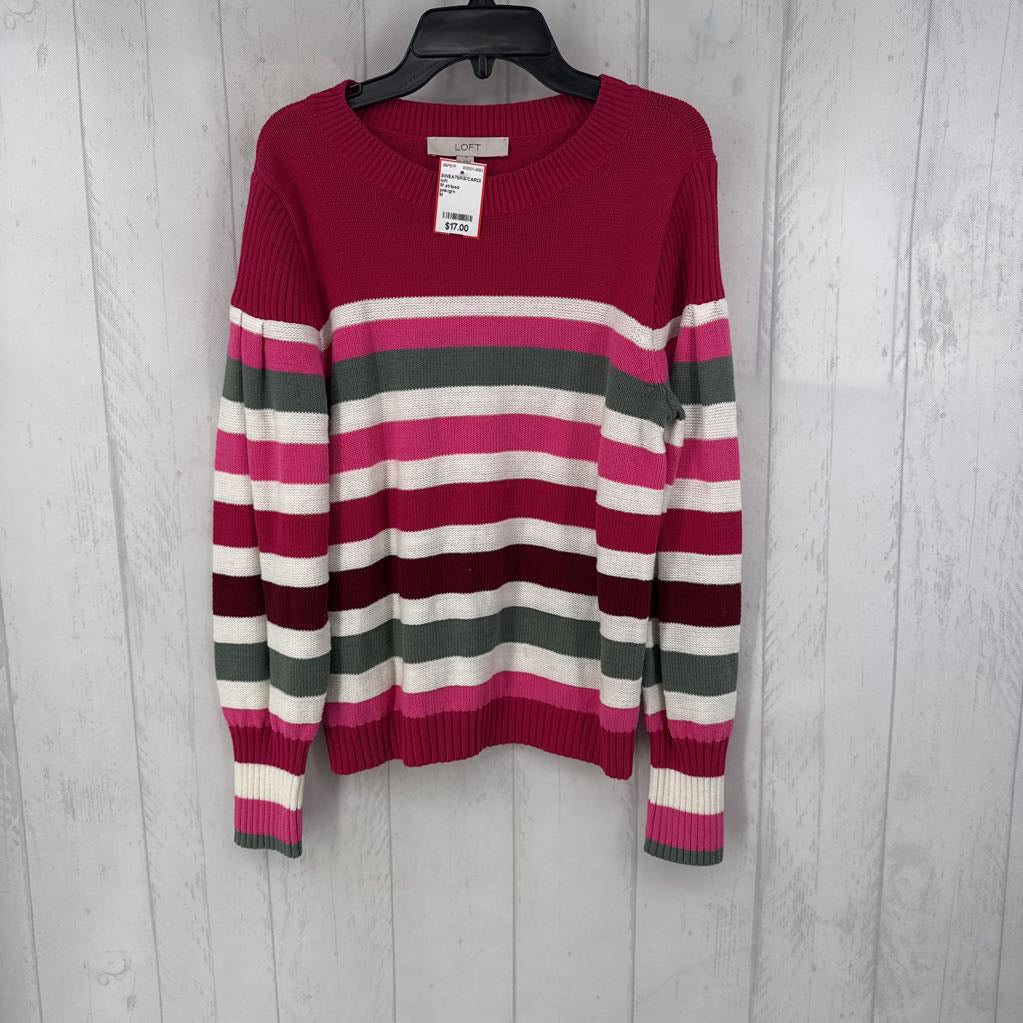 M striped crewneck sweater